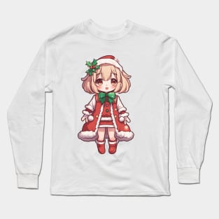 Cute anime christmas girl Long Sleeve T-Shirt